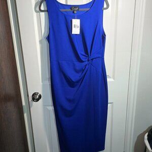 Women's Mid-Length, Sleeveless Dress, Blue, 12